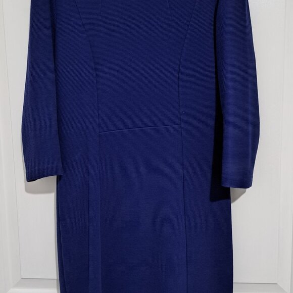 Hobbs London Blue Ribbed Dress - Picture 2 of 4
